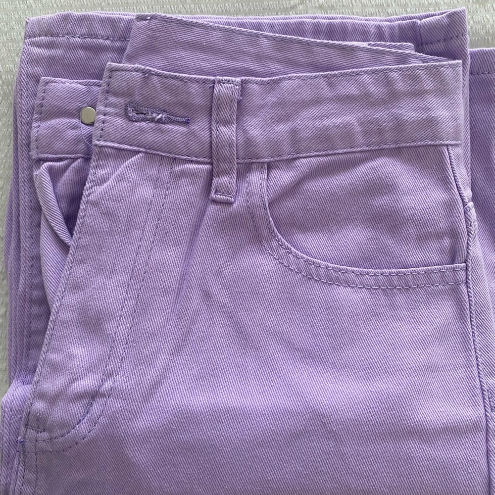SHEIN High Rise Purple Jeans with Smooth Denim